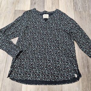 Old Ranch Organic Cotton Long Sleeve Micro Floral Blouse Top Women's Medium
